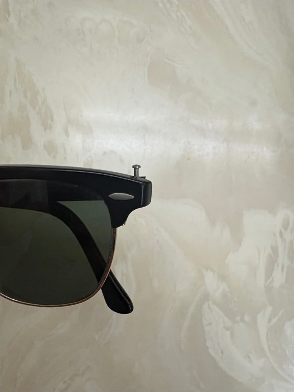 Ray-Ban Black and Gold Clubmaster Sunglasses with Dark Lenses